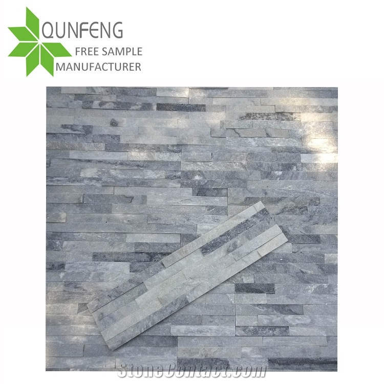 Customized 60x15cm Grey Cloud Quartzite Cultural Slate Stone/Ledgerstone/Stacked Stone Veneer