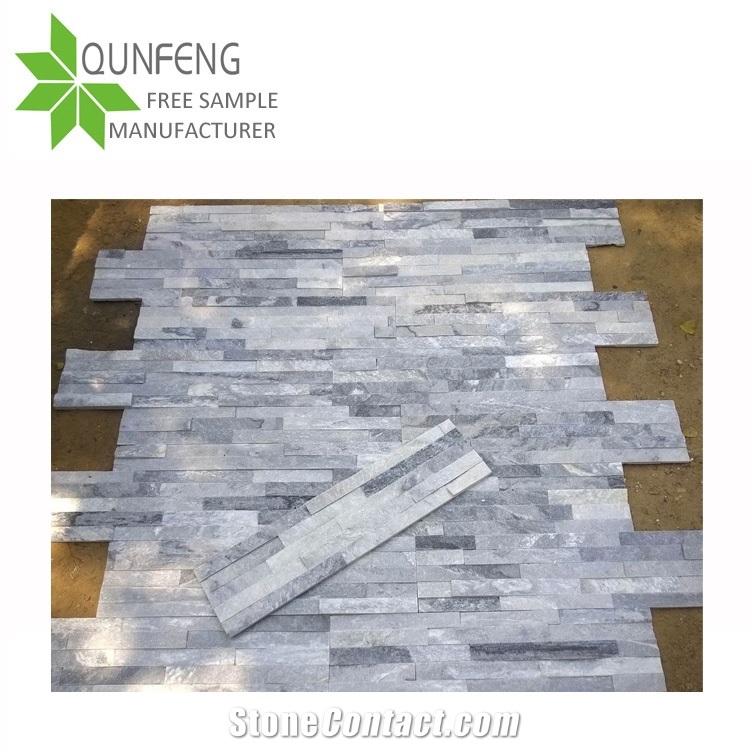 Customized 60x15cm Grey Cloud Quartzite Cultural Slate Stone/Ledgerstone/Stacked Stone Veneer