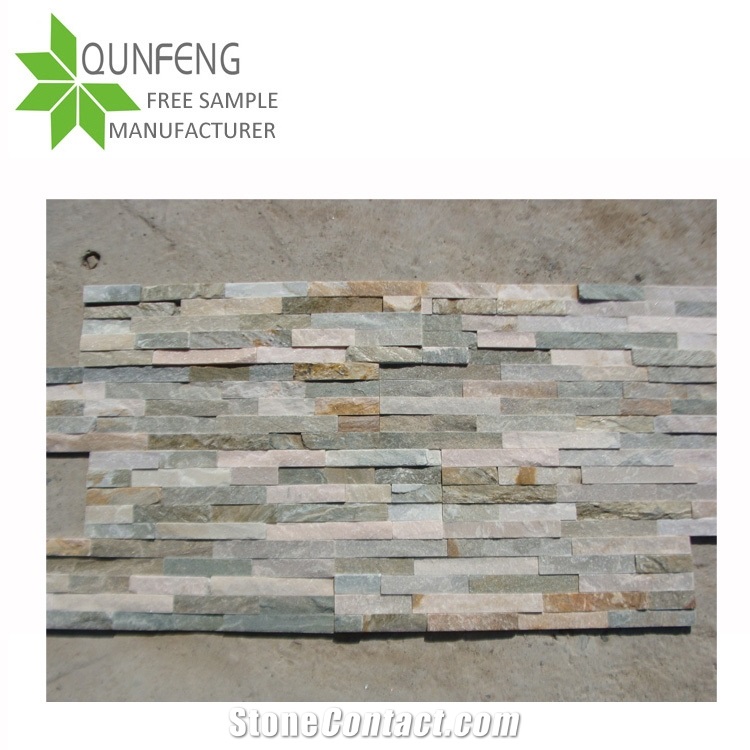 Discounted P014 Goden Beige Slate Ledgestone,Ledger Slate Stone for Cladding