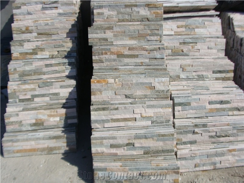 Discounted P014 Goden Beige Slate Ledgestone,Ledger Slate Stone for Cladding