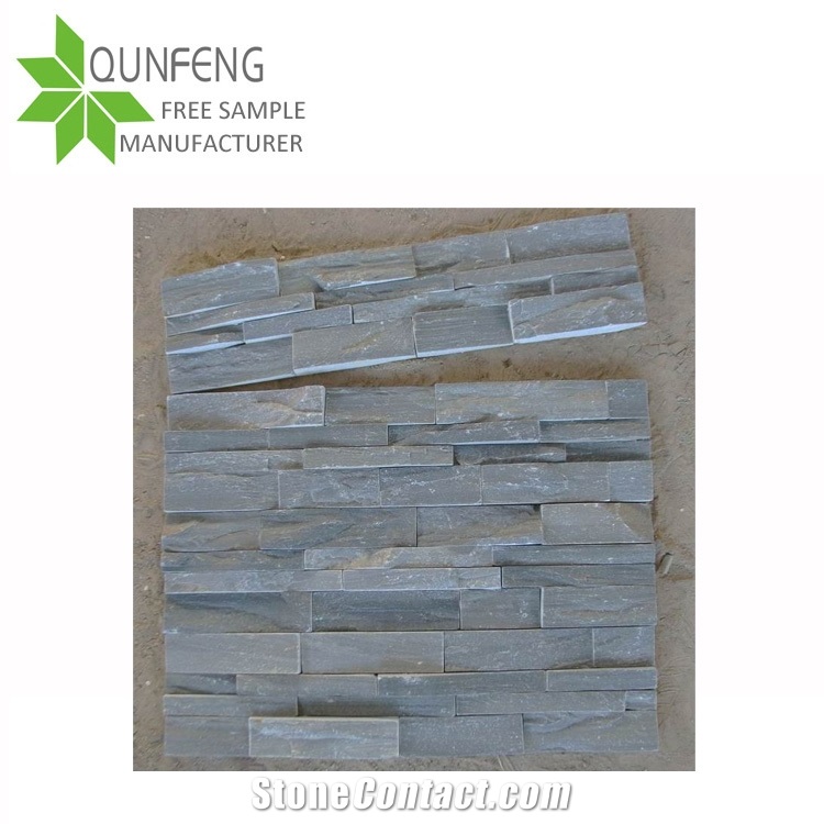 Split Surface Natural Grey Slate Wall Panel/Stacked Stone