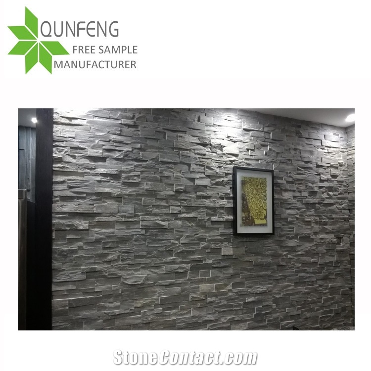 Split Surface Natural Grey Slate Wall Panel/Stacked Stone