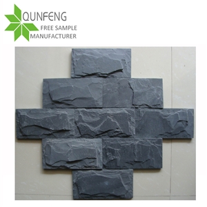 Erosion Resistance Antacid Durable Non-Fading Split Surface Natural Black Mushroom Stone Wall Slate Tile