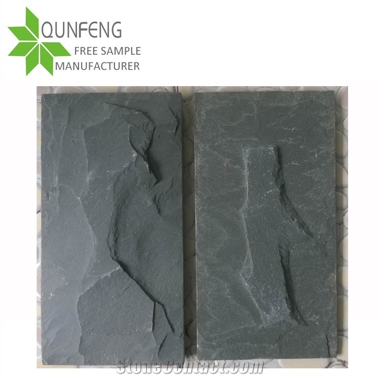 Erosion Resistance Antacid Durable Non-Fading Split Surface Natural Black Mushroom Stone Wall Slate Tile