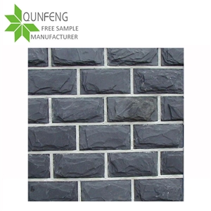 Erosion Resistance Antacid Durable Non-Fading Split Surface Natural Black Mushroom Stone Wall Slate Tile