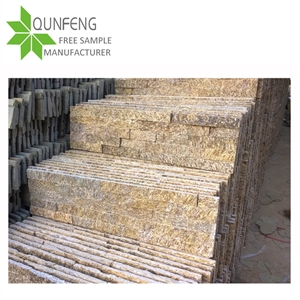 Erosion Resistance Antacid Split Surface Durable Natural Yellow Quartzite Culture Stone Wall Panel/Stacked Stone Wall Cladding