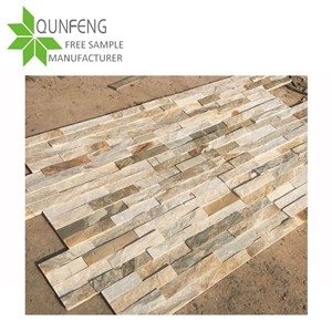 Erosion Resistance Antacid Split Surface Durable Non-Fading Natural Yellow Culture Stone Wall Panel Slate