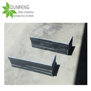 Fireplace Split Black Slate Wall Panel Stone, Interior and Exterior Wall Decorative Stone