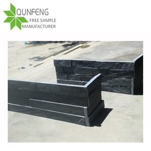 Fireplace Split Black Slate Wall Panel Stone, Interior and Exterior Wall Decorative Stone