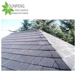High Quality Chipped Edge U-Shape Black Roof Tiles