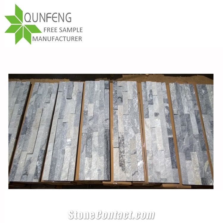 High Quality Grey Cloud/White Quartzite Slate Split Face Cultured Stone for Cladding/Brick Stacked Stone