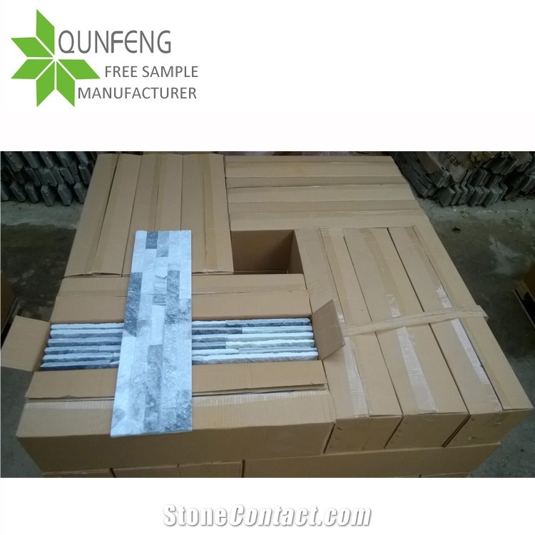 High Quality Grey Cloud/White Quartzite Slate Split Face Cultured Stone for Cladding/Brick Stacked Stone