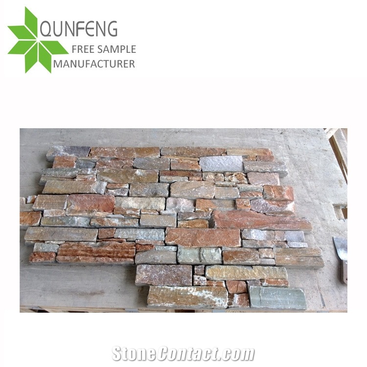 High Quality P014 Cement Ledge Stone,Wall Cladding Panel with Cement Back, Cultured Slate Stone for Z Clad