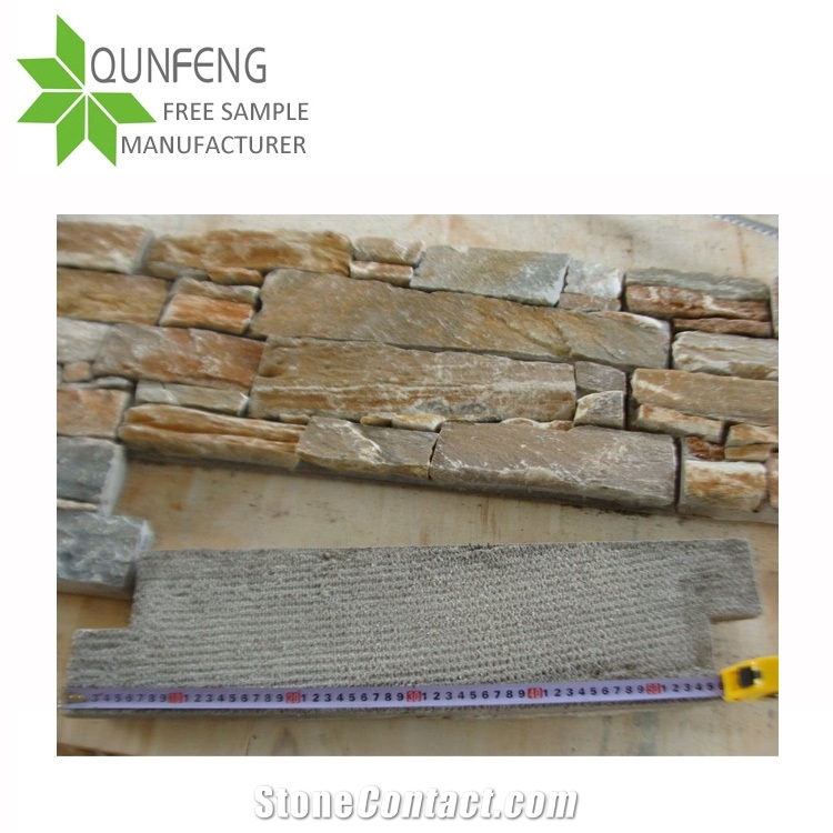 High Quality P014 Cement Ledge Stone,Wall Cladding Panel with Cement Back, Cultured Slate Stone for Z Clad