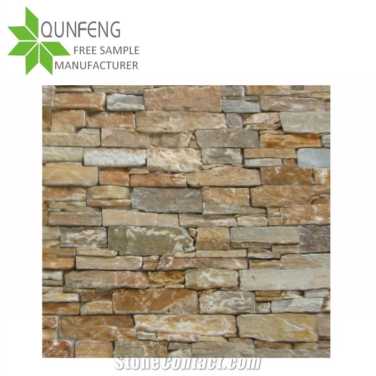 High Quality P014 Cement Ledge Stone,Wall Cladding Panel with Cement Back, Cultured Slate Stone for Z Clad