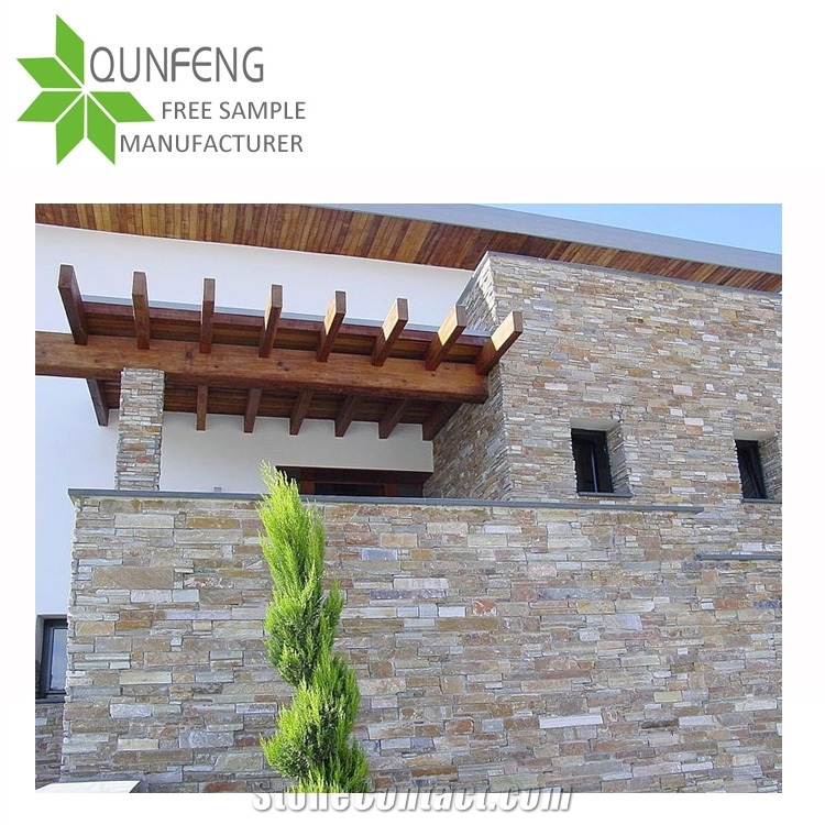 High Quality P014 Cement Ledge Stone,Wall Cladding Panel with Cement Back, Cultured Slate Stone for Z Clad