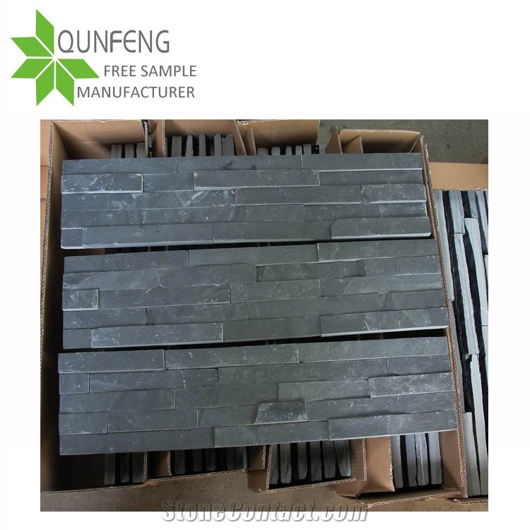 Natural Split Flat Black Slate Stone Veneer,Slate Cultured Stone,Ledger Stone
