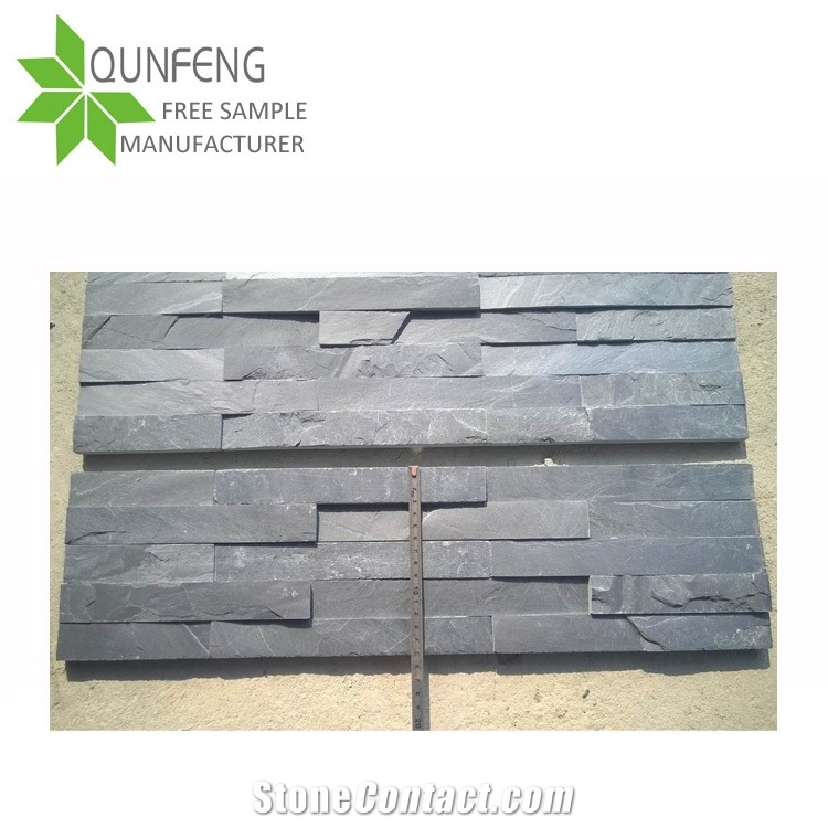 Natural Split Flat Black Slate Stone Veneer,Slate Cultured Stone,Ledger Stone