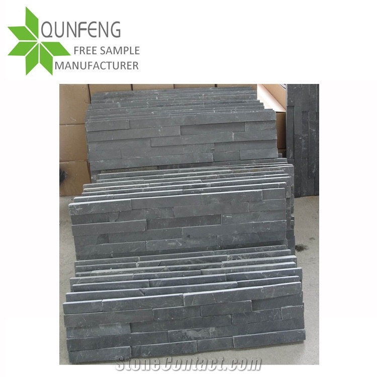 Natural Split Flat Black Slate Stone Veneer,Slate Cultured Stone,Ledger Stone