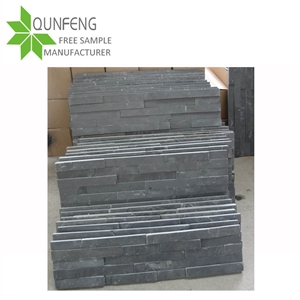 Natural Split Flat Black Slate Stone Veneer,Slate Cultured Stone,Ledger Stone