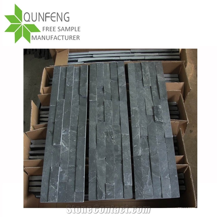 Natural Split Flat Black Slate Stone Veneer,Slate Cultured Stone,Ledger Stone