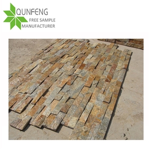 On Sale Cheap Rusty Brown Quartzite Stacked Stone Veneer, Quartzite Wall Cladding Stone