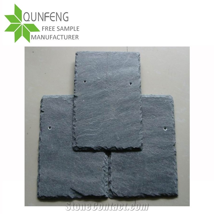 Rectangle Shape Split Surface Durable Natural Grey Stone Slate Tile Roof