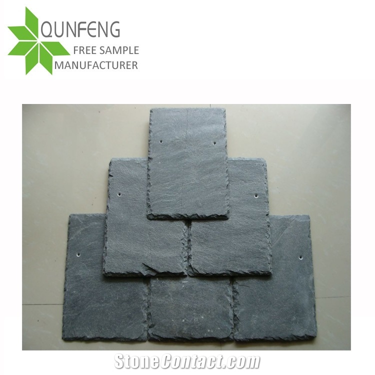 Rectangle Shape Split Surface Durable Natural Grey Stone Slate Tile Roof