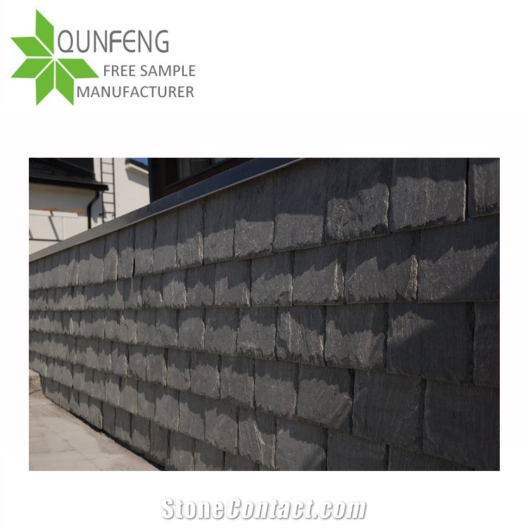 Rectangle Shape Split Surface Durable Natural Grey Stone Slate Tile Roof