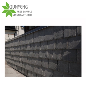 Rectangle Shape Split Surface Durable Natural Grey Stone Slate Tile Roof