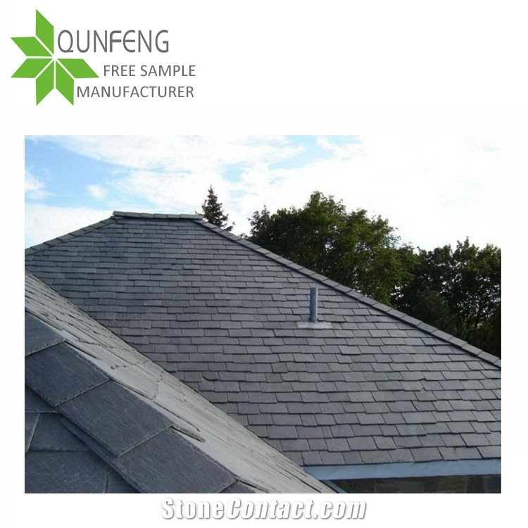 Rectangle Shape Split Surface Durable Natural Grey Stone Slate Tile Roof