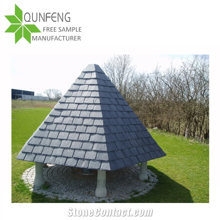 Rectangle Shape Split Surface Durable Natural Grey Stone Slate Tile Roof