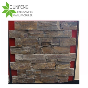 Shape Z Cement Bottom Natural Brown Slate Culture Stone/Stacked Stone/Ledge Stone