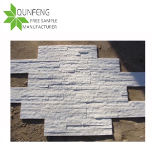 Snow White Quartzite Glued Cultured Stones Ledges Stone Veneer for Wall Decoration