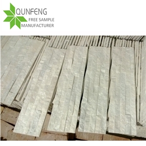 Snow White Quartzite Glued Cultured Stones Ledges Stone Veneer for Wall Decoration