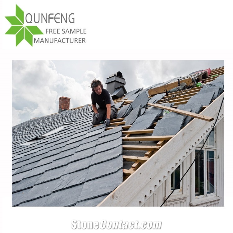 Split Surface Dark Grey Slate Stone for Roofing Tiles