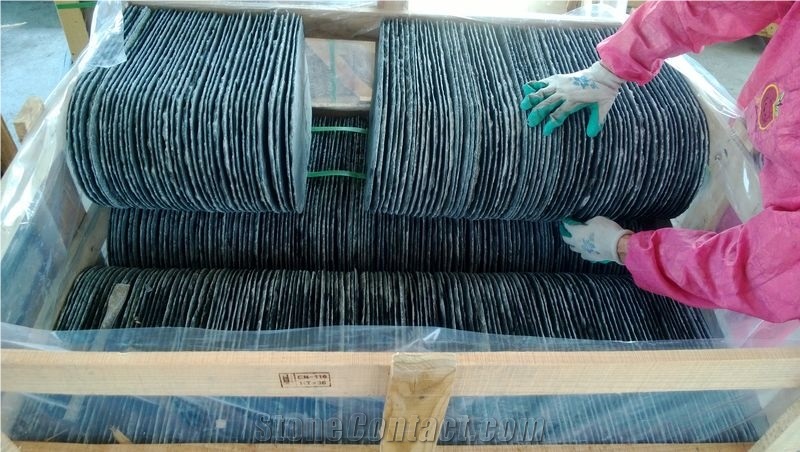 Split Surface Dark Grey Slate Stone for Roofing Tiles