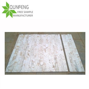 Split Surface Durable Natural Beige Marble Culture Stone Panel Wall Cladding Stone