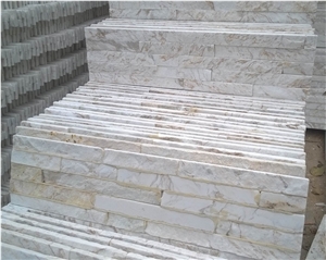 Split Surface Durable Natural Beige Marble Culture Stone Panel Wall Cladding Stone