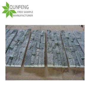 Split Antacid Natural Green Slate Stacked Stone Panel