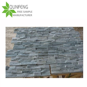 Split Antacid Natural Green Slate Stacked Stone Panel