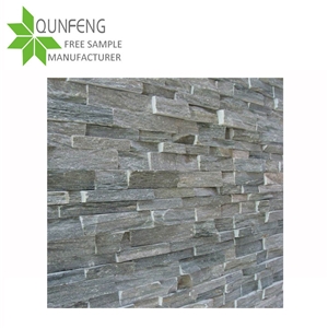 Split Antacid Natural Green Slate Stacked Stone Panel