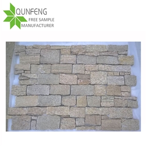 Split Surface Erosion Resistance Antacid Natural Yellow Quartzite Stacked Stone/Culture Stone Wall Panel