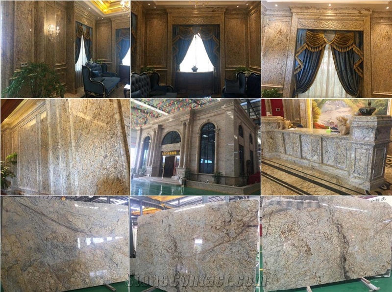 Factory Price Giallo Crystal Granite Slabs Giallo Crystal Granite Tiles Wall Covering Tiles Brazil Yellow Granite Floor Tiles