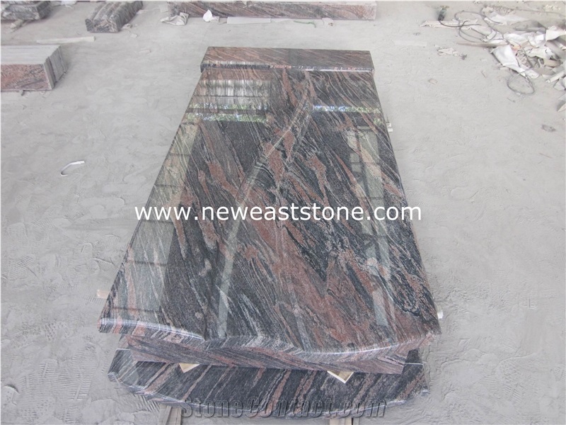 Factory Direct Poland Style Tombstone, Single Tombstone, China Aurora Granite Gravestone, Single Monuments