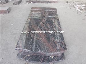 Factory Direct Poland Style Tombstone, Single Tombstone, China Aurora Granite Gravestone, Single Monuments