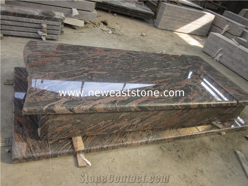 Factory Direct Poland Style Tombstone, Single Tombstone, China Aurora Granite Gravestone, Single Monuments