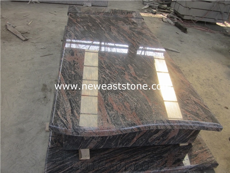 Factory Direct Poland Style Tombstone, Single Tombstone, China Aurora Granite Gravestone, Single Monuments