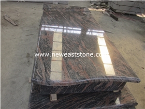 Factory Direct Poland Style Tombstone, Single Tombstone, China Aurora Granite Gravestone, Single Monuments
