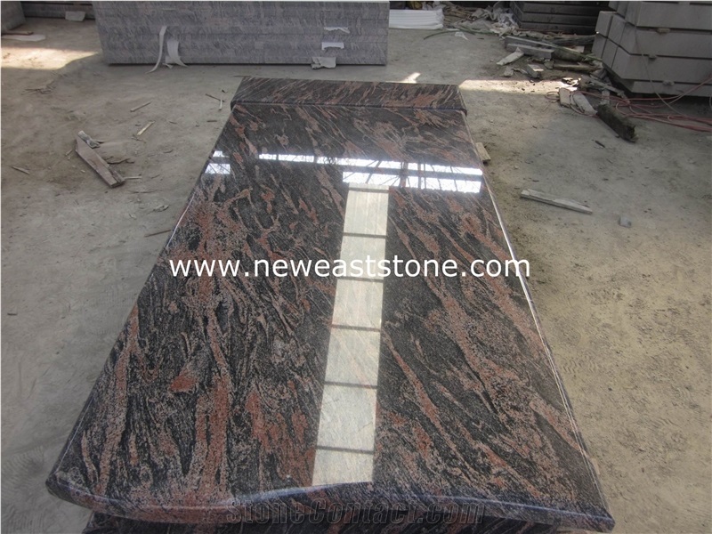 Factory Direct Poland Style Tombstone, Single Tombstone, China Aurora Granite Gravestone, Single Monuments